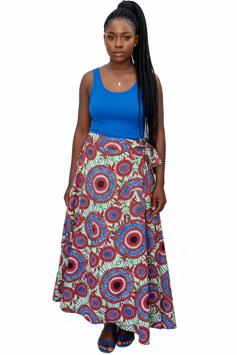 Wrap Skirt -Floral Print 1002