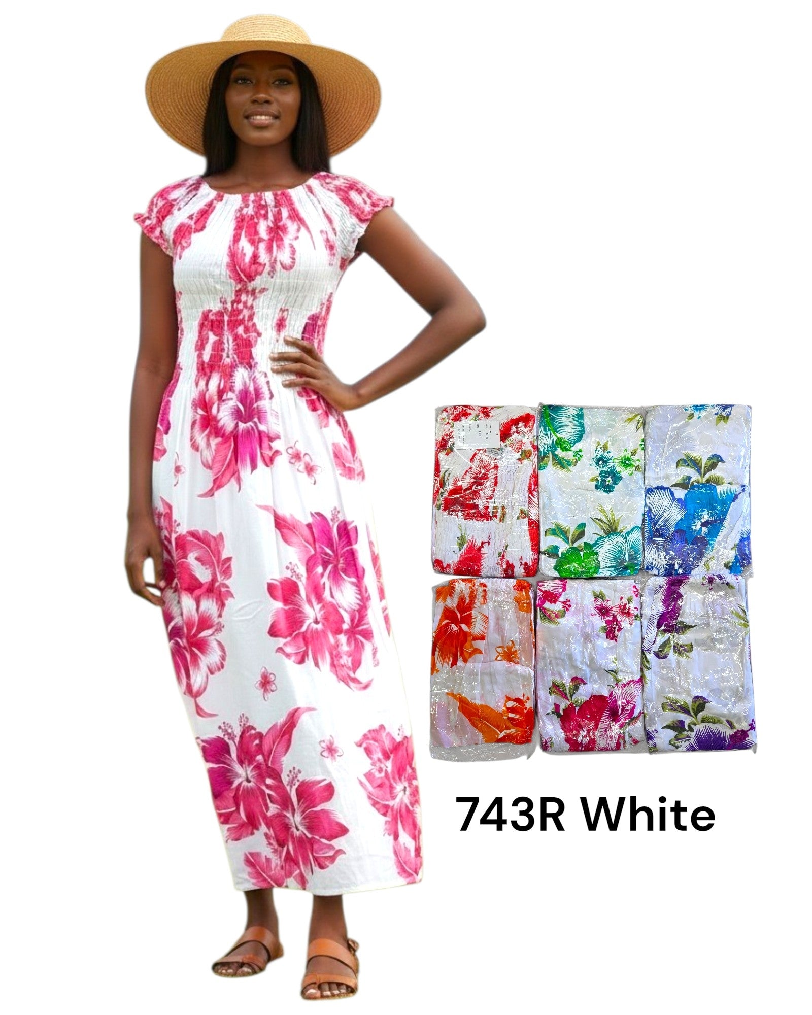 Hawaiian Floral Dress (6-Pack) - 743R