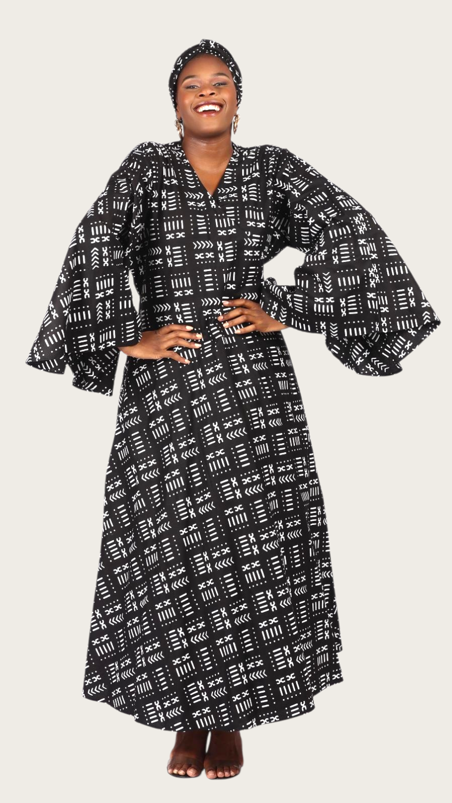 Wrap Dress / Ankara Kente Print - 1360 E