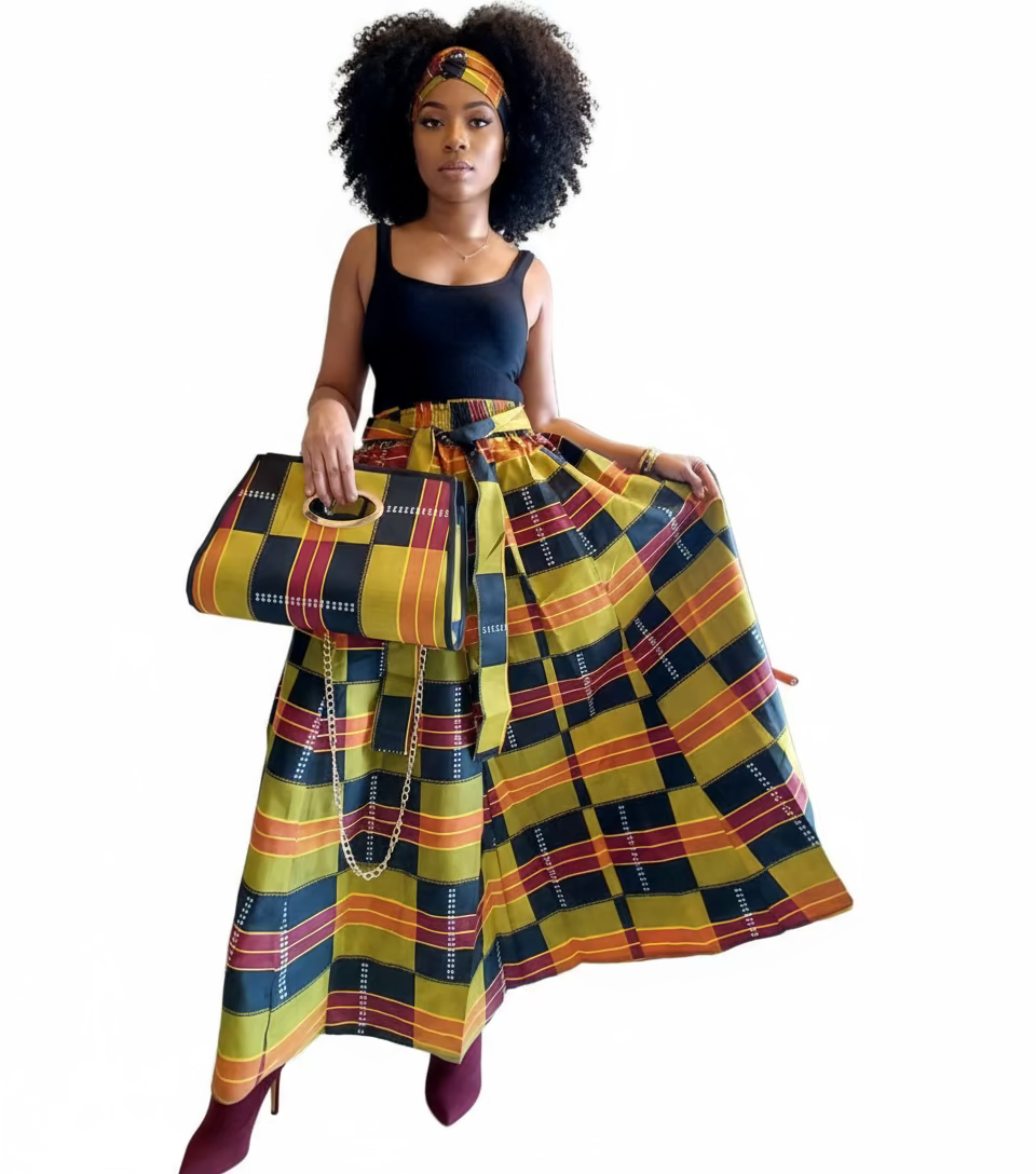 3pcs Set Maxi Skirt Pocketbook wrap Dress 746 H