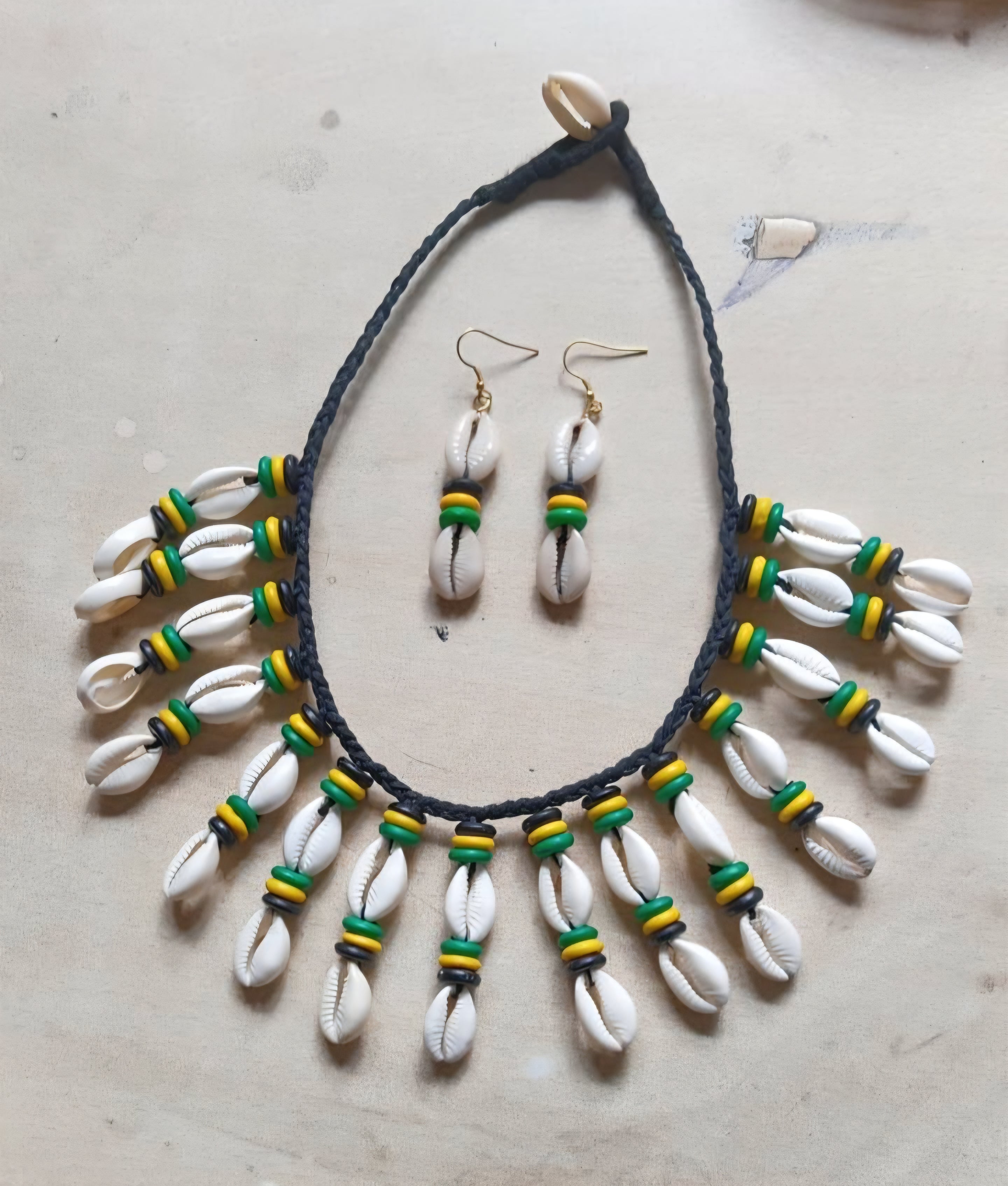 Cowrie Shell Necklace/ Earring Set - Jamaica