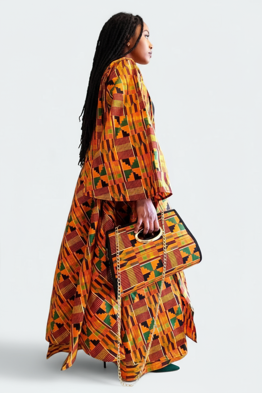 3pcs Set Maxi Skirt Pocketbook wrap Dress 2167 C