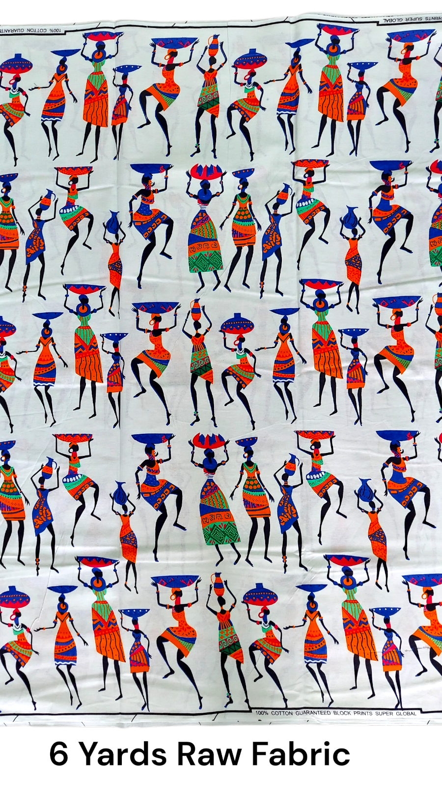 Raw Fabric/ 6 Yards / African Print - 5