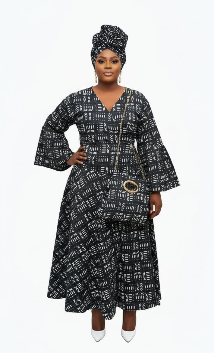 Combo Long Wrap Dress + Pocketbook Set 2025-110