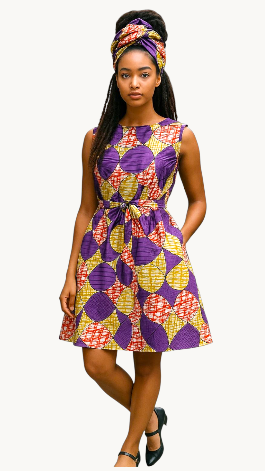 Mid Length Turtle Neck Dress - 3041