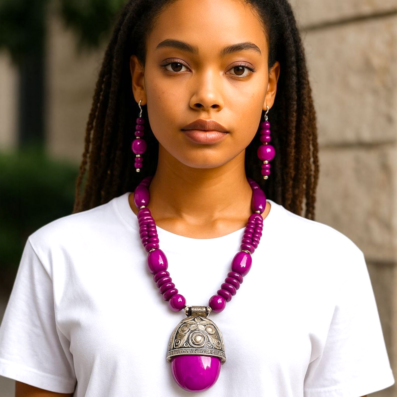 Pendant Necklace & Earrings Set