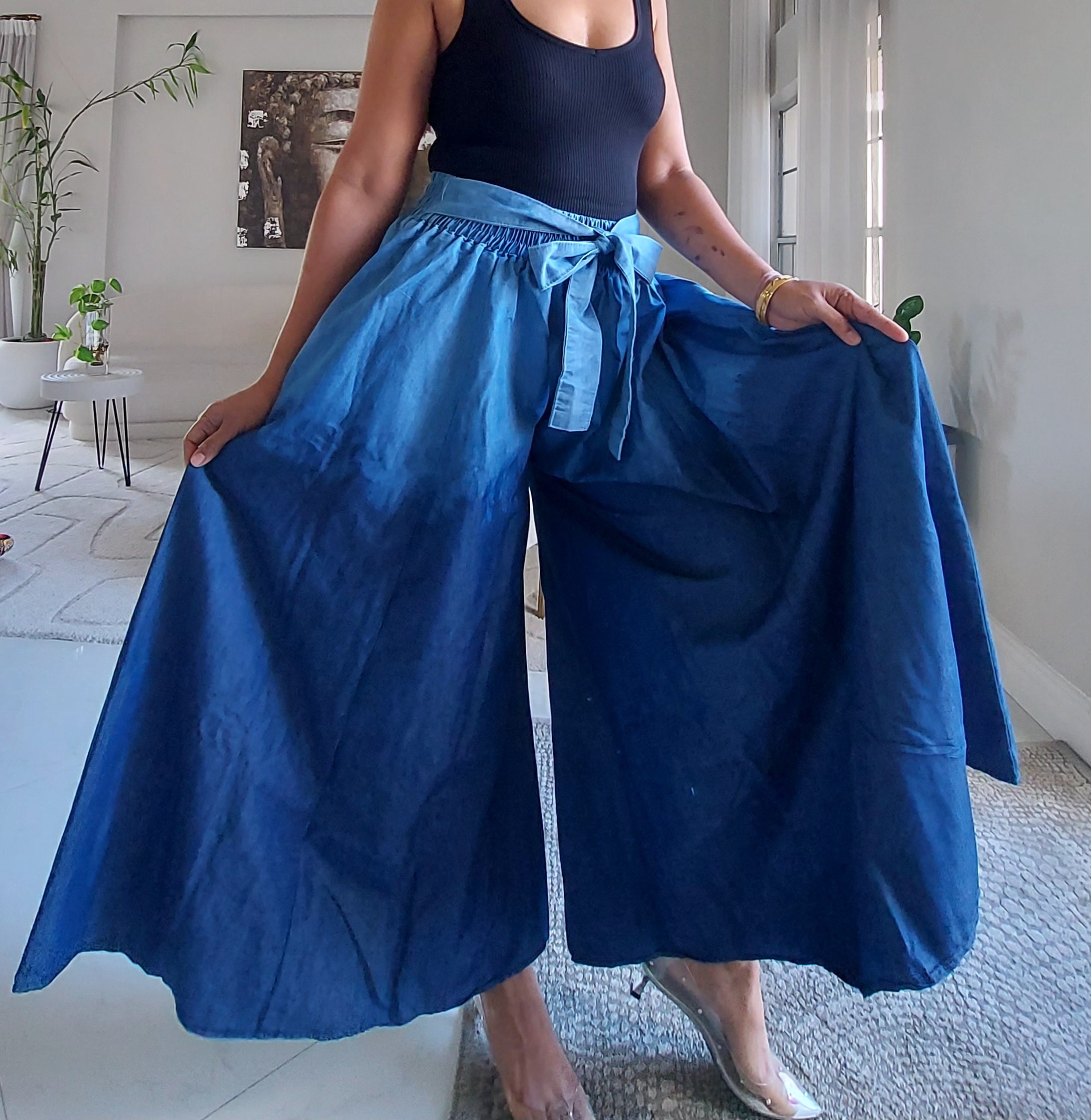 Denim Palazzo Pant- Two Tone 44