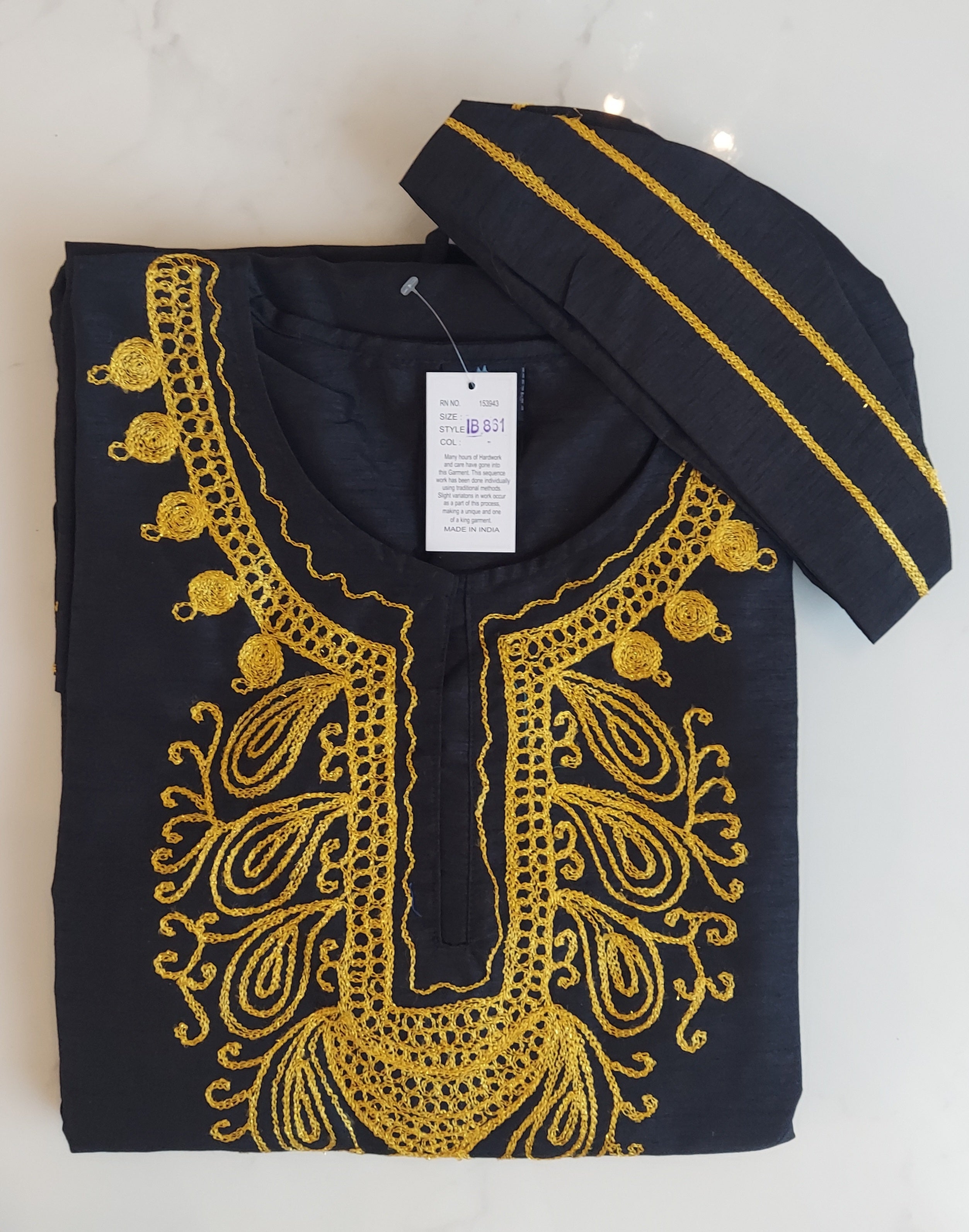 Men's African Attire/ 3Pcs Silk Embroidery Set