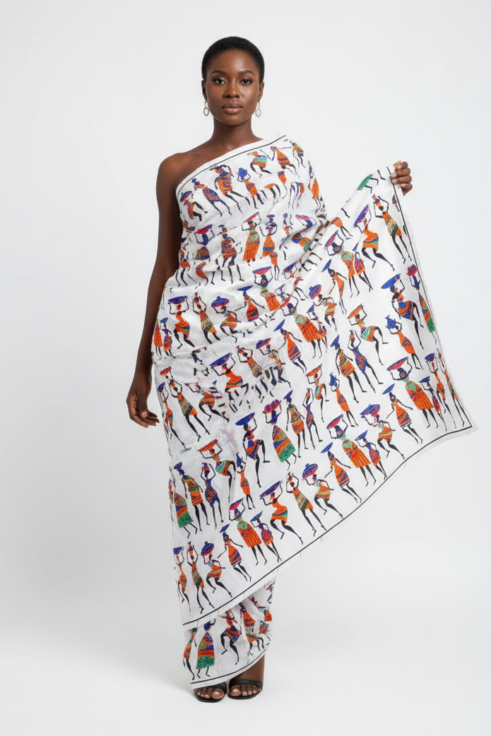 Raw Fabric/ 6 Yards / African Print - 5