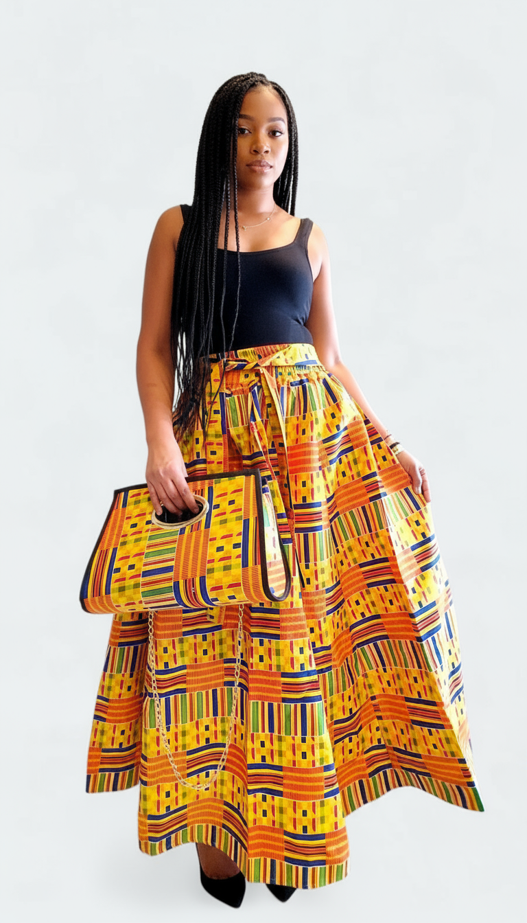 3pcs Set Maxi Skirt Pocketbook wrap Dress 2167 A