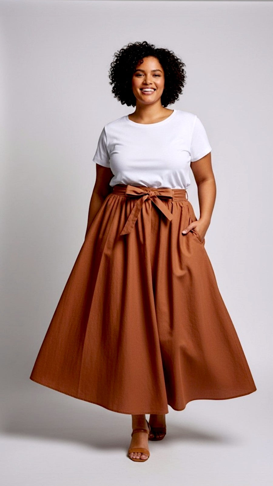 Cotton Maxi Skirt - 7001 Chocolate