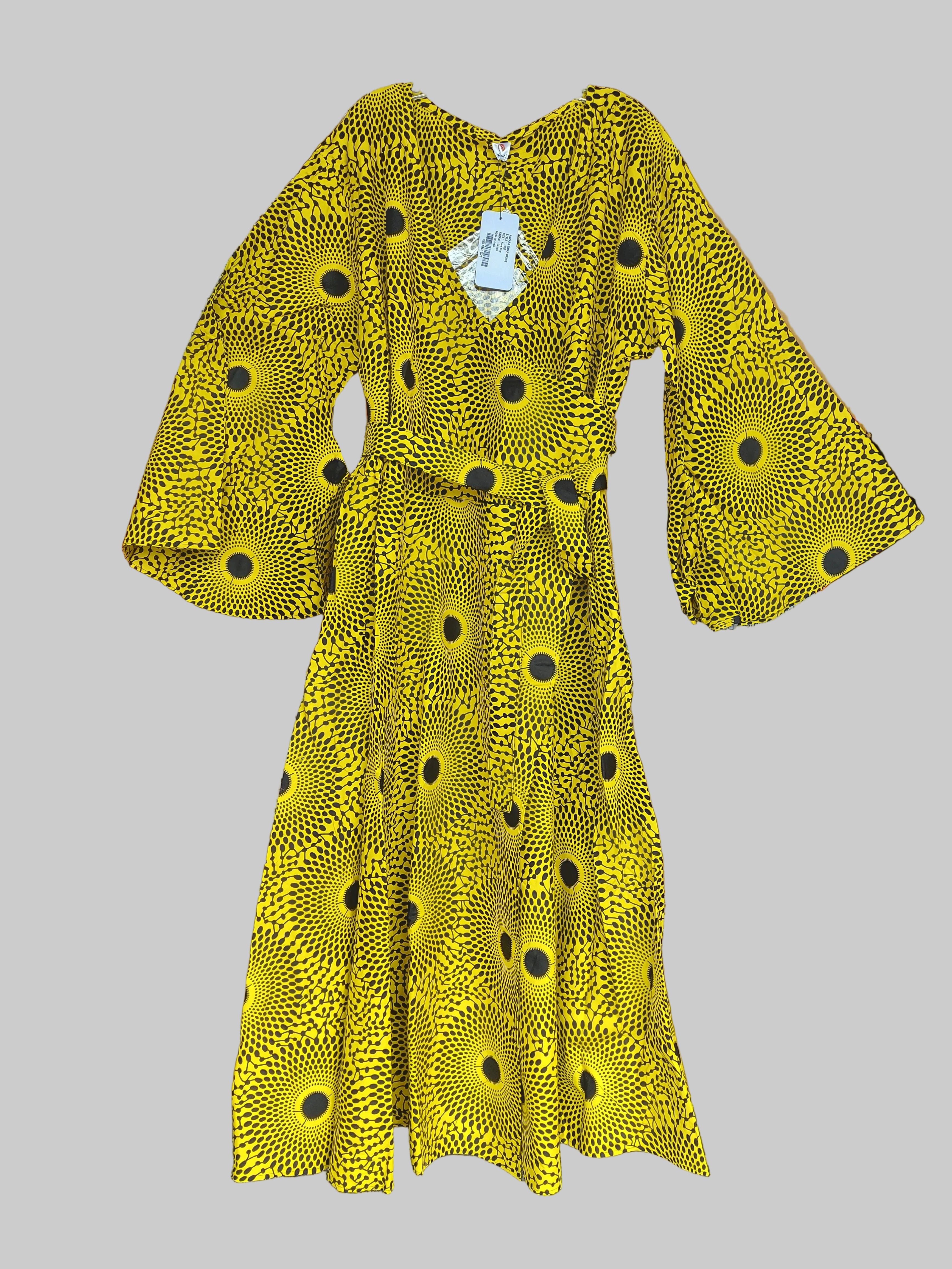 Wrap Dress / Ankara Kente Print - 1360 G