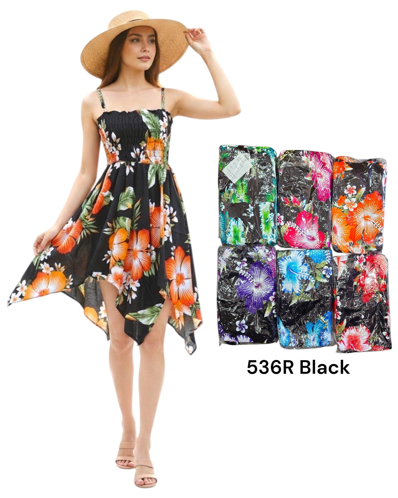 Hawaiian Floral Dress (6-Pack) -536R