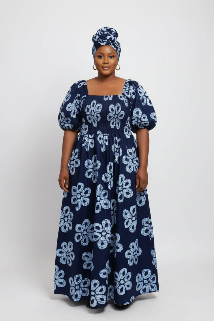 Maxi Slit Dress with Hat S6