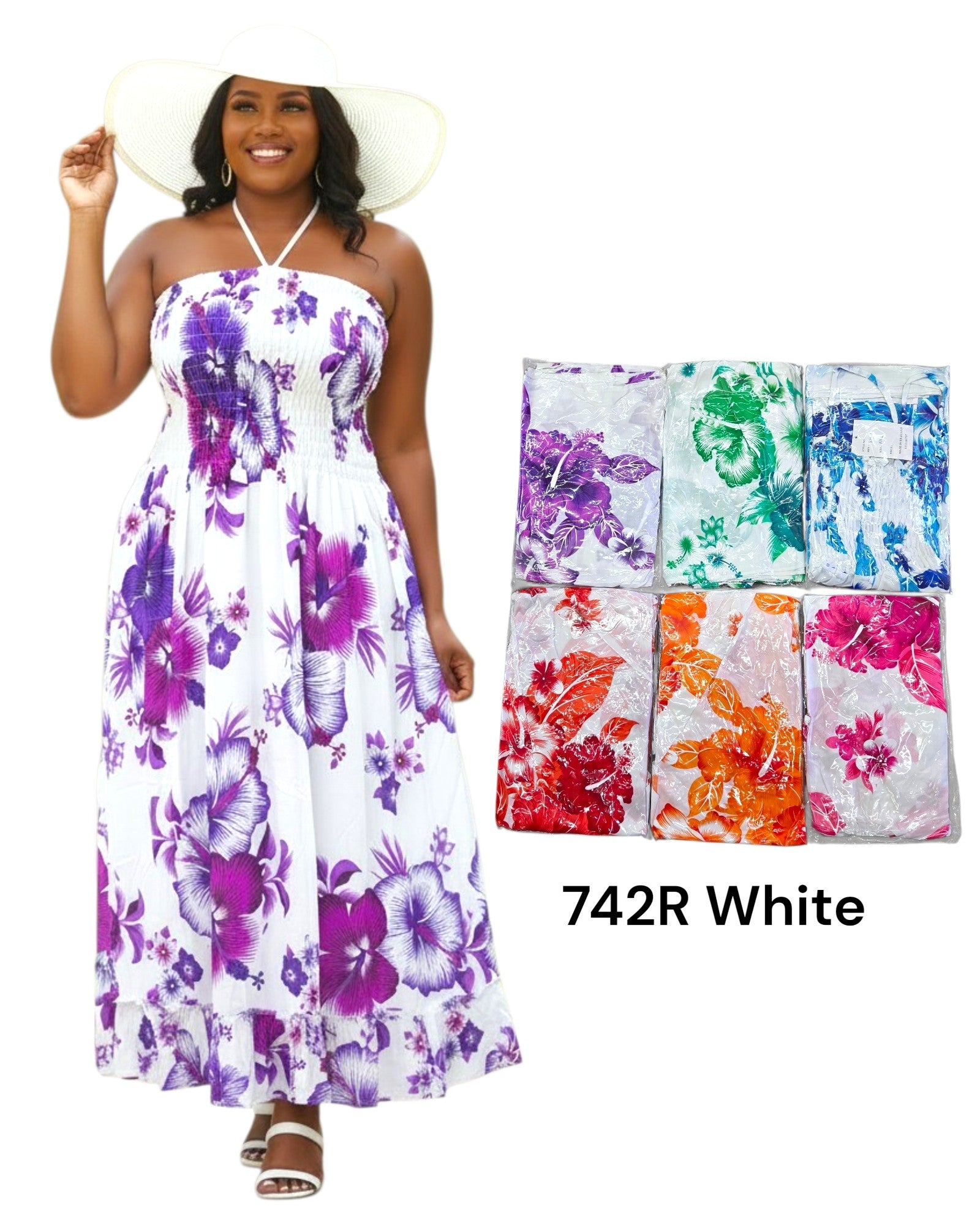 Hawaiian Floral Dress (6-Pack) - 742R