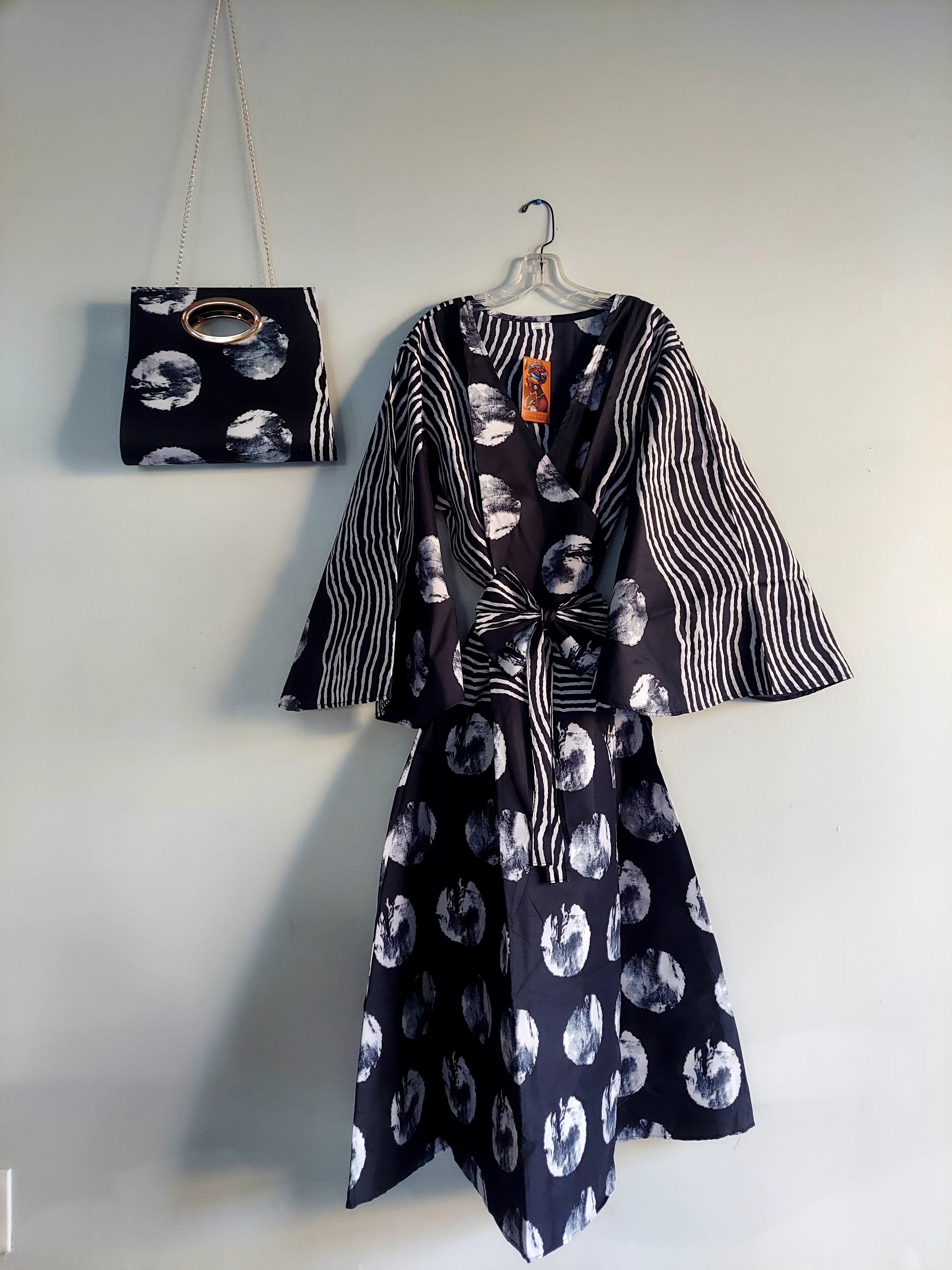 Combo Long Wrap Dress + Pocketbook Set 2025-834