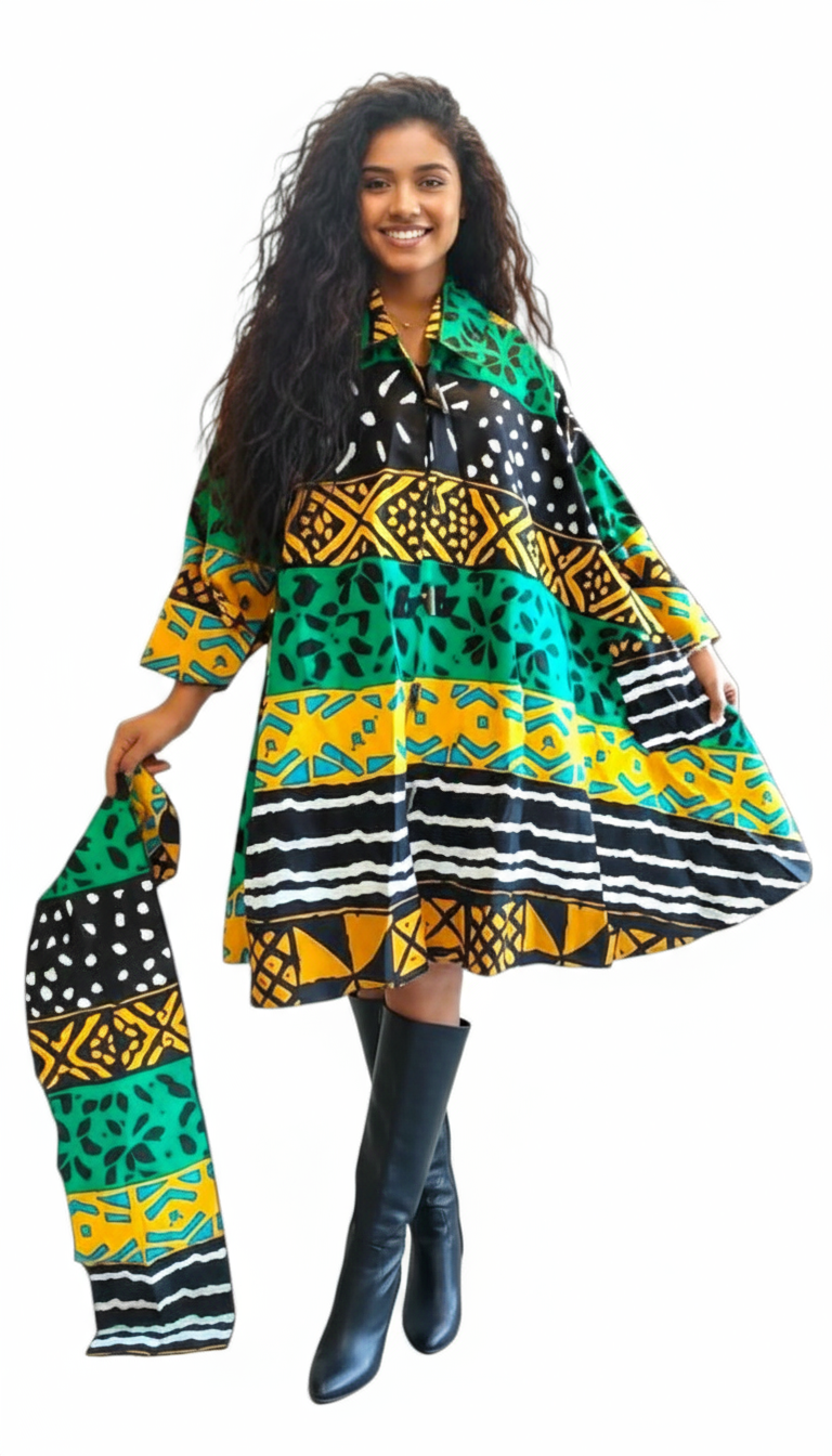 Cotton Swing Dress / Top - Ankara Print- 243 / DRS029