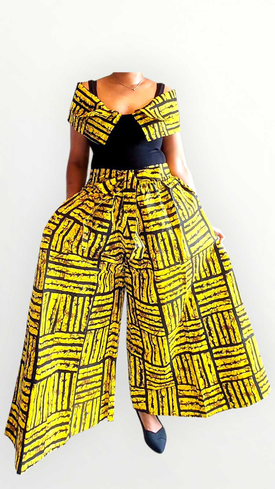 Women Palazzo Pant / Wide Leg Pant -PS13 Yellow