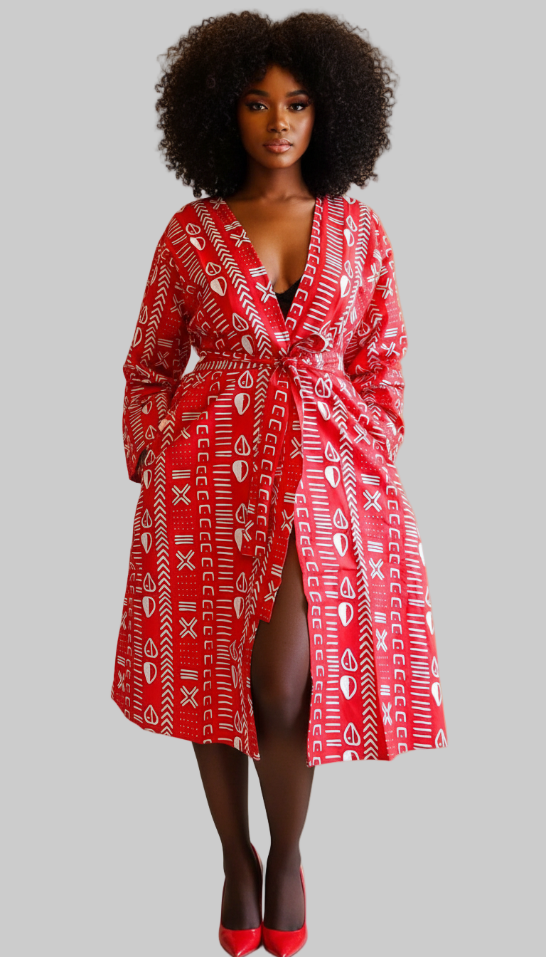 Kimono Mid Length Dress / Ankara Print  FJO17