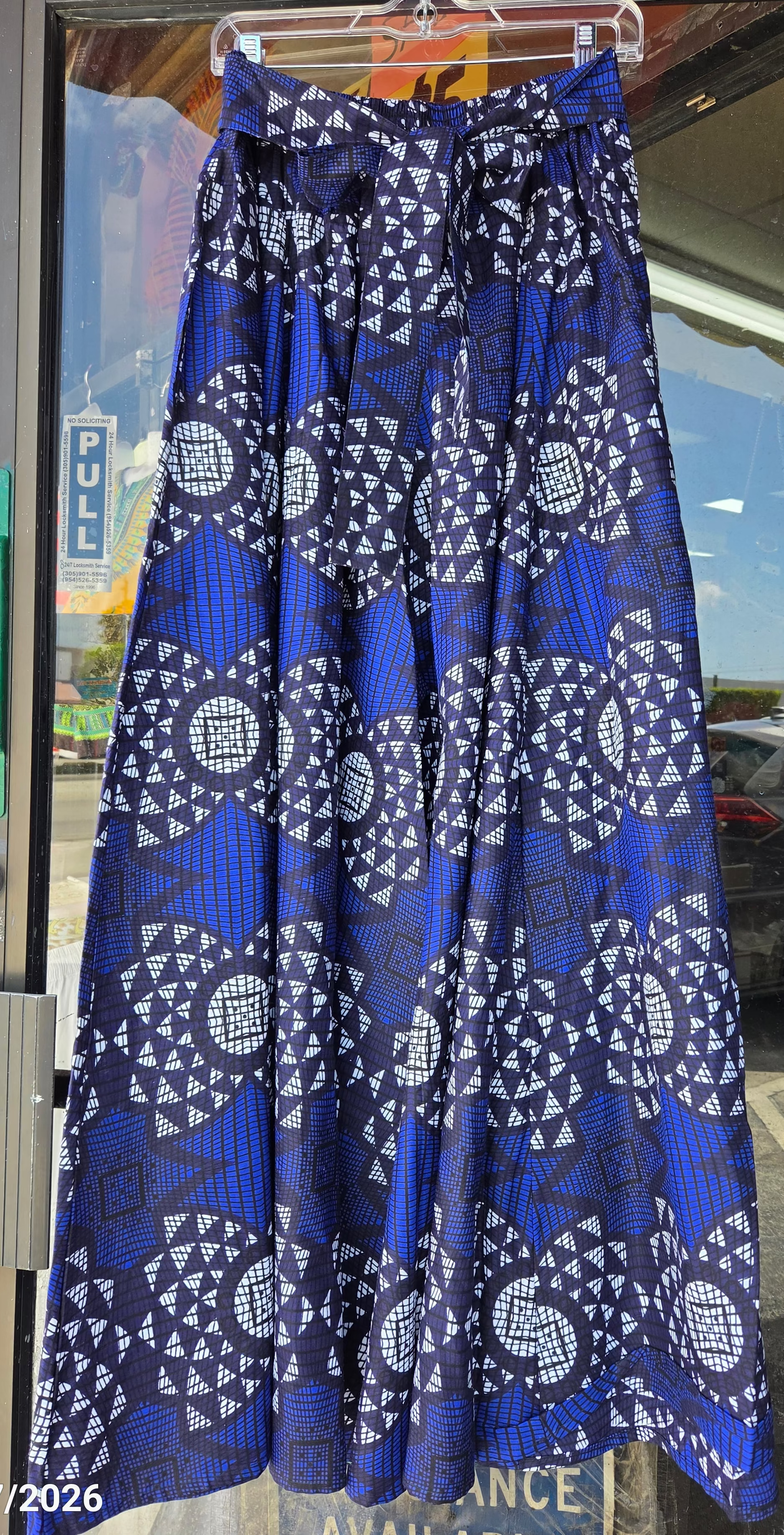 701 Women Palazzo Pant / Wide Leg Pant -Blue Print 64