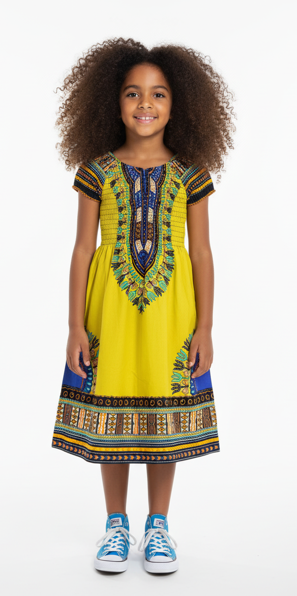 Kids / Girls African Dashiki Dress 109