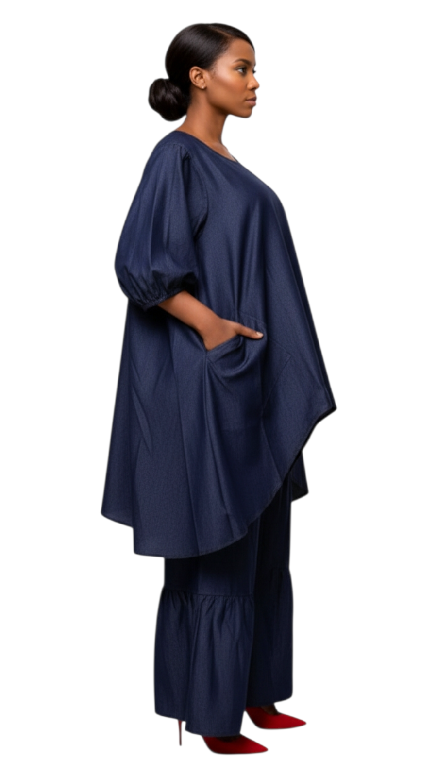 777DLS - Woman Denim Pant & Blouse Set