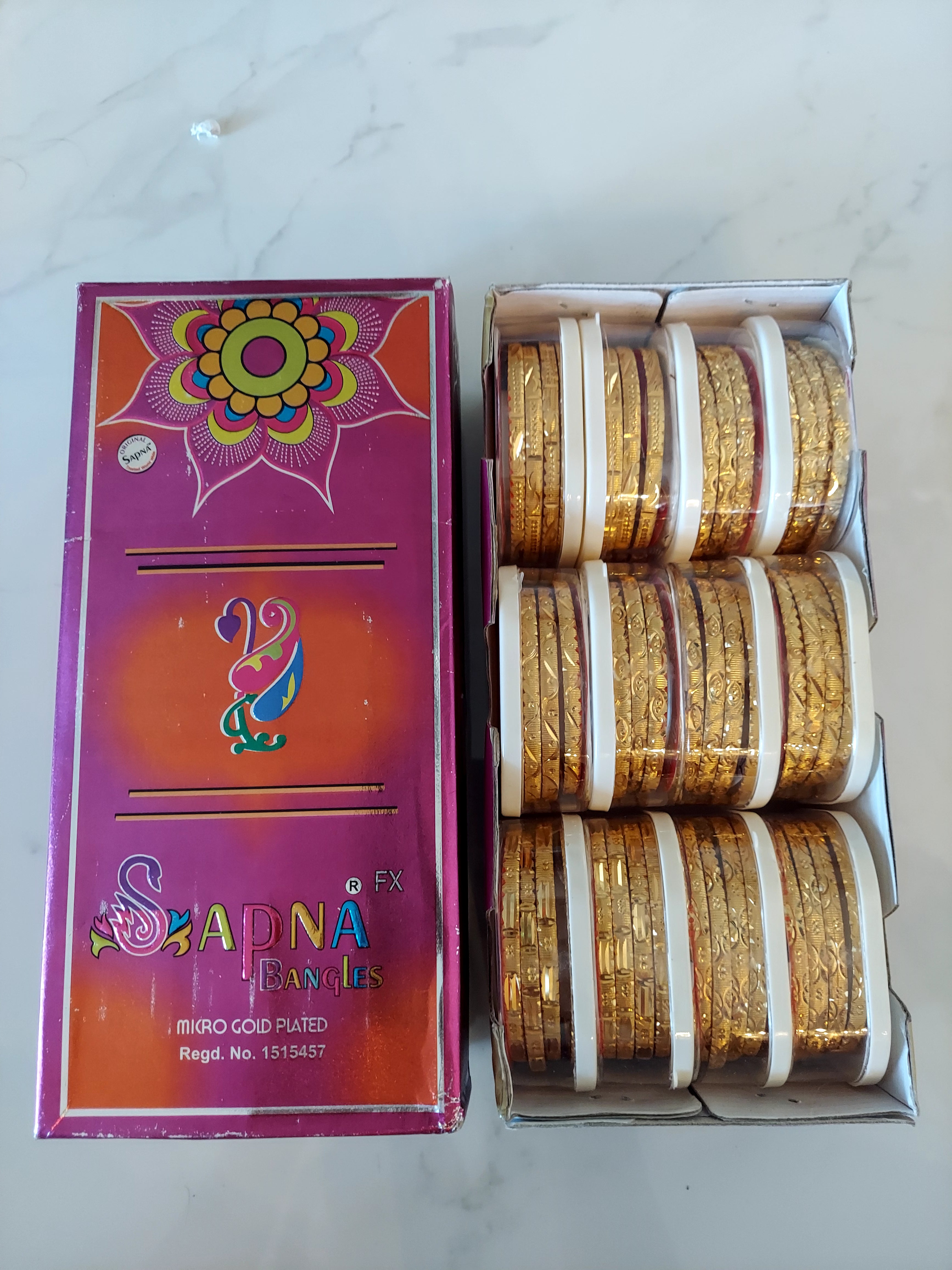 4Pcs Stacable Bangles Set-Gold Plated