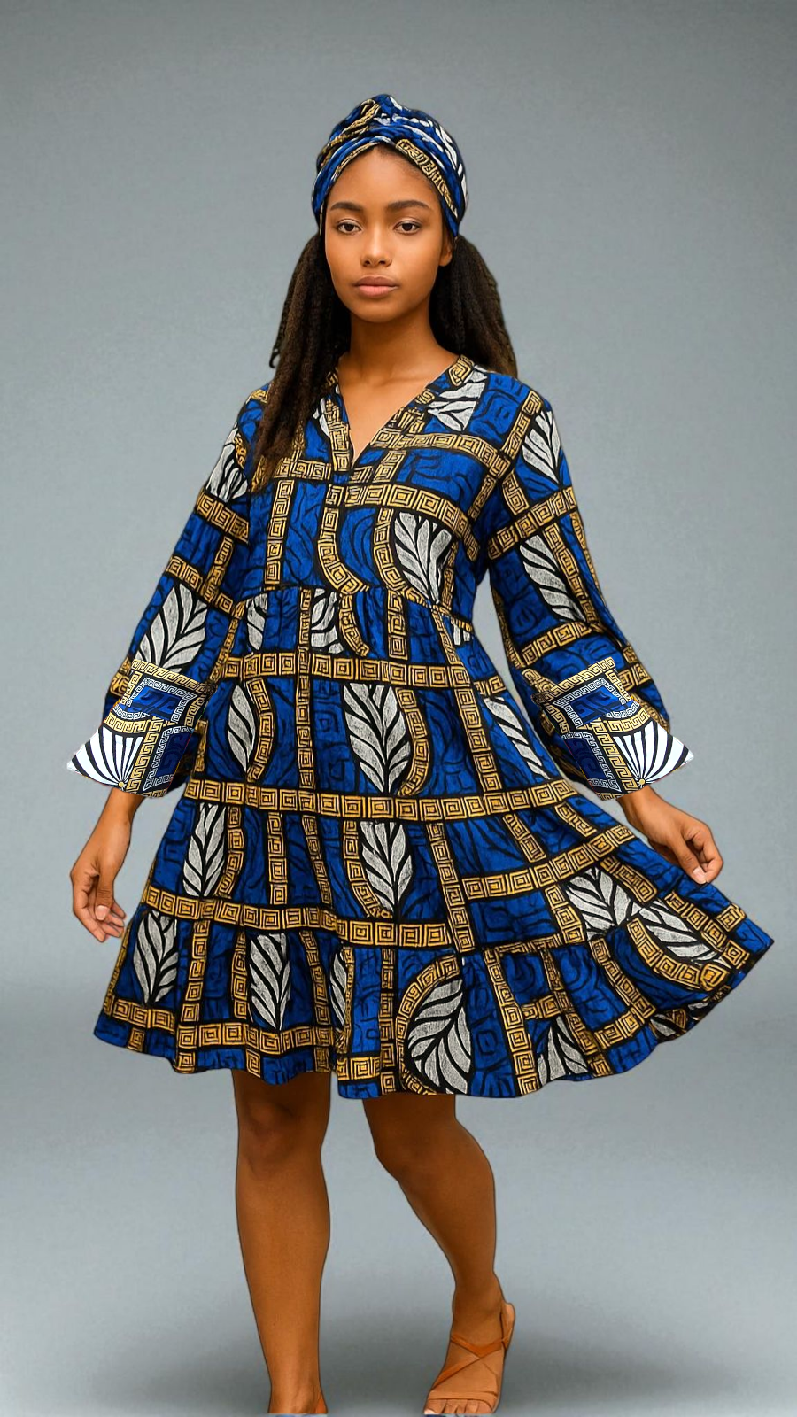 Cotton Ankara Dress / Blouse - 7579