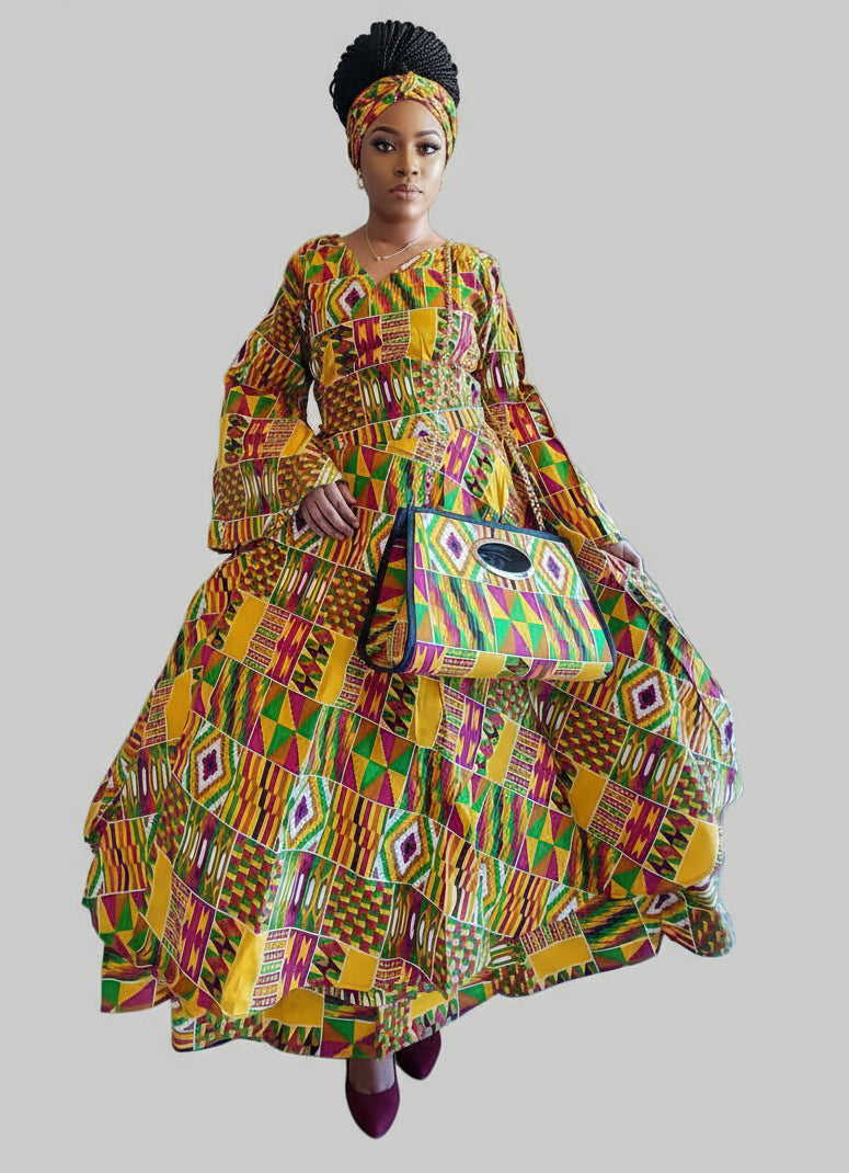 3pcs Set Maxi Skirt Pocketbook wrap Dress 746 P