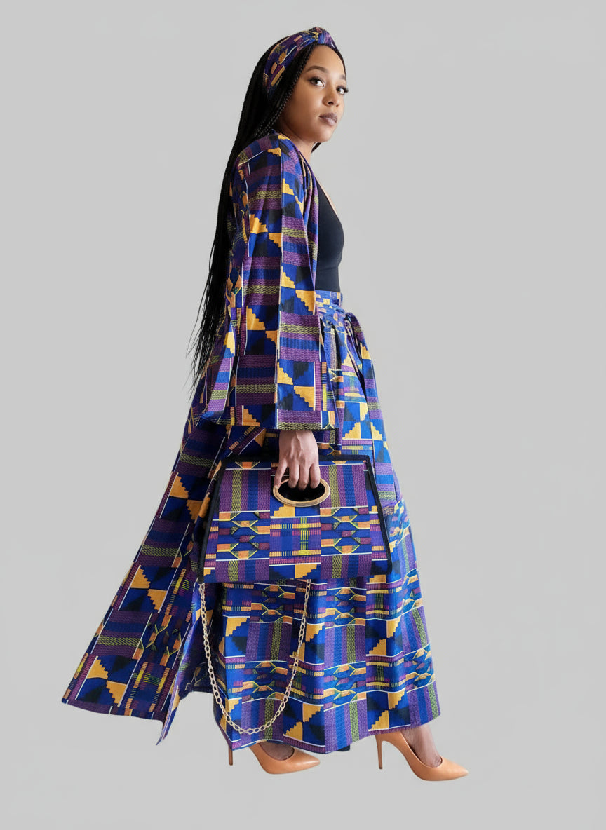 3pcs Set Maxi Skirt Pocketbook wrap Dress 2167 E