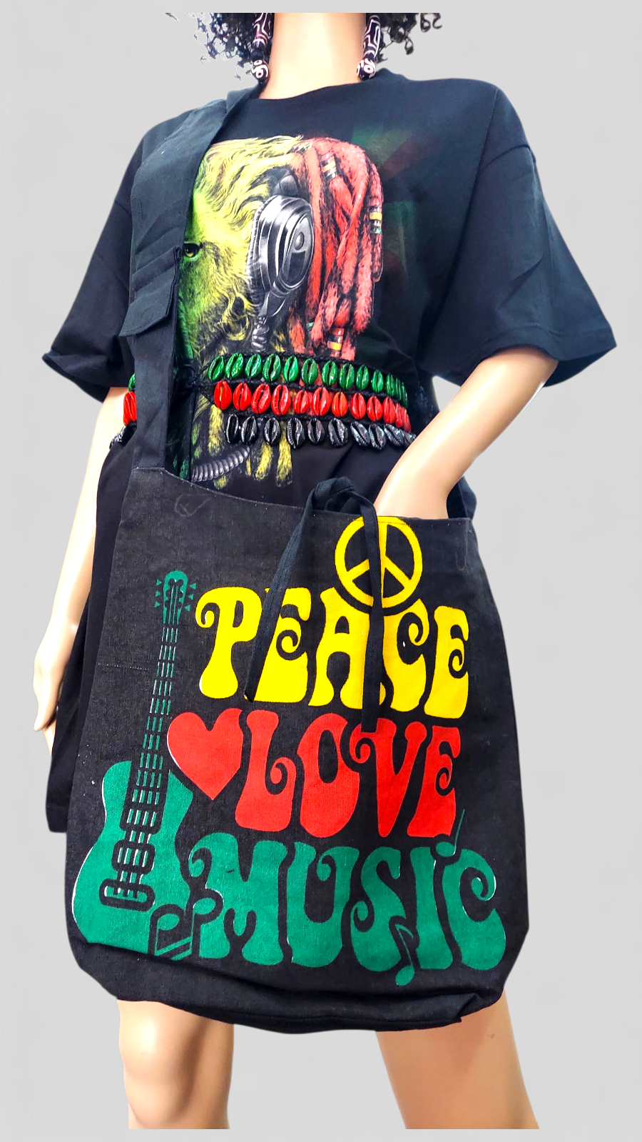 Rasta Bohemian Crossbody Bag- Peace Love Music