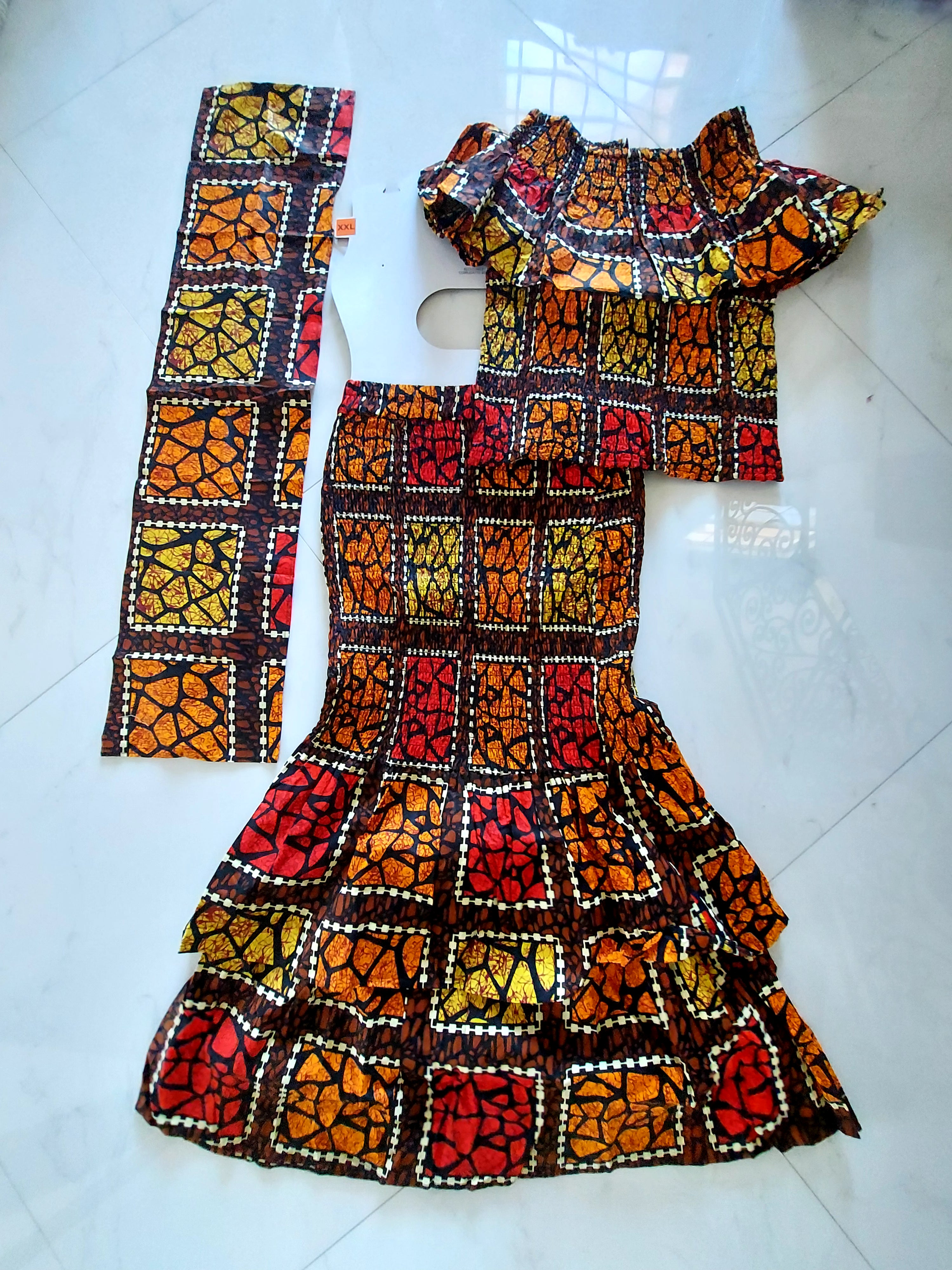 Smock fit & flare Skirt & Blouse Set-DRS019