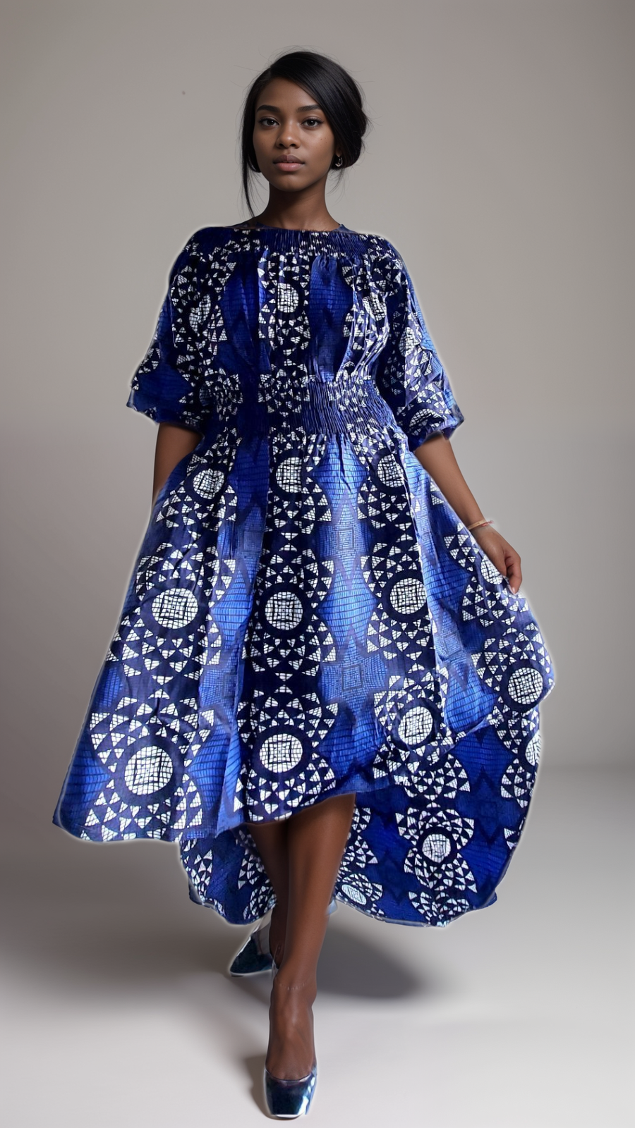 7285- Women High/ Low Dress Blue64