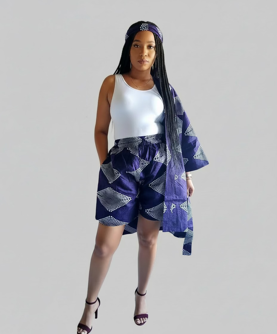 Kimono Shorts Set / Shorts & Kimono Purple 012 B