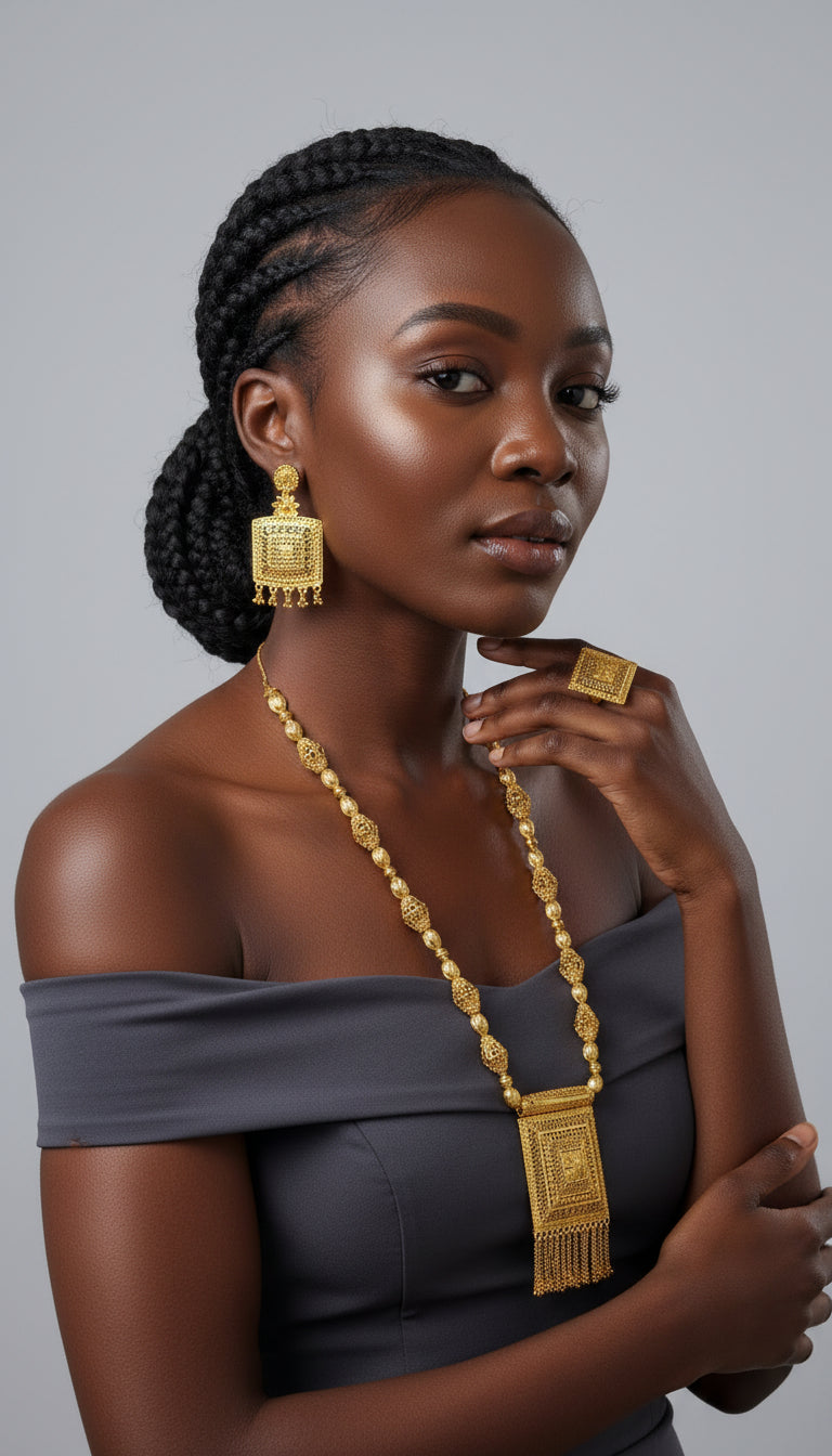 Gold Necklace 3 Pcs Set-08