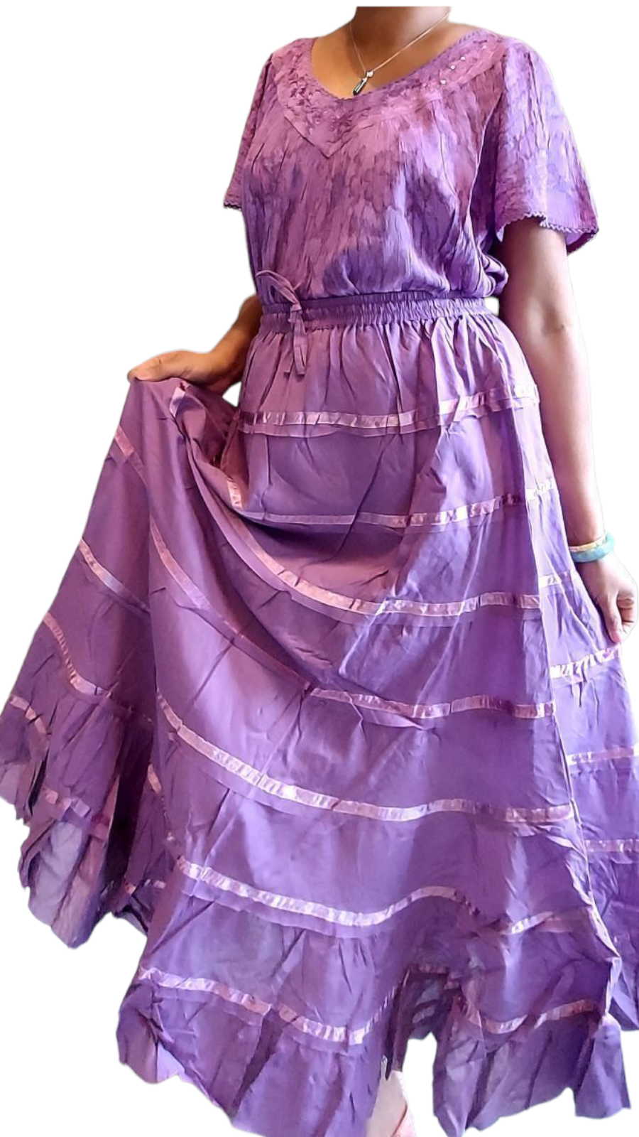 Long Tiered Cotton Skirt (SALE)