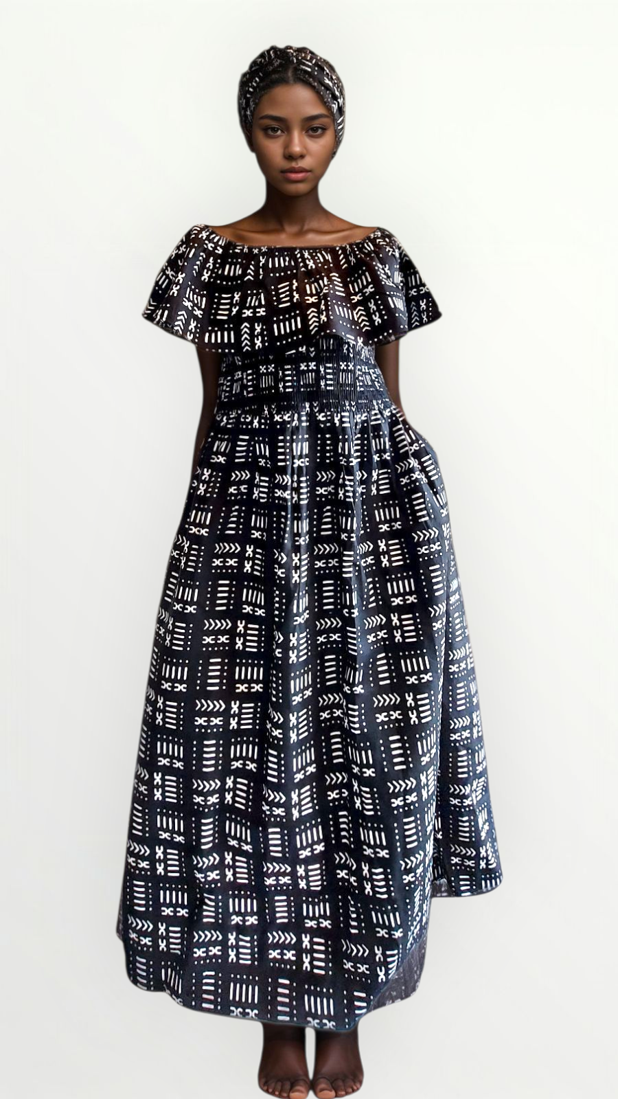 Maxi Dress- Black/White KVZ08