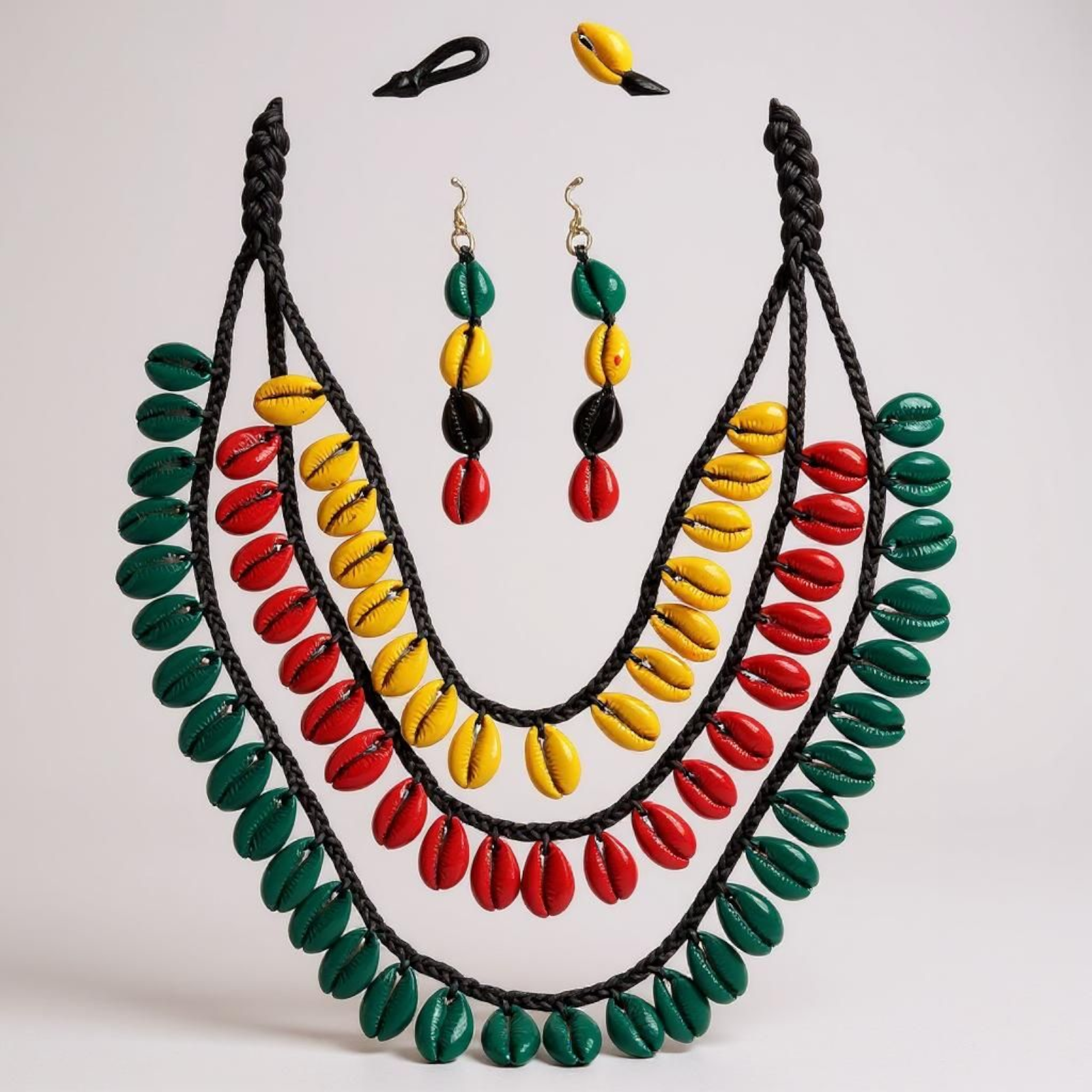 Cowrie Shell Necklace/ Earring Set- Rasta4