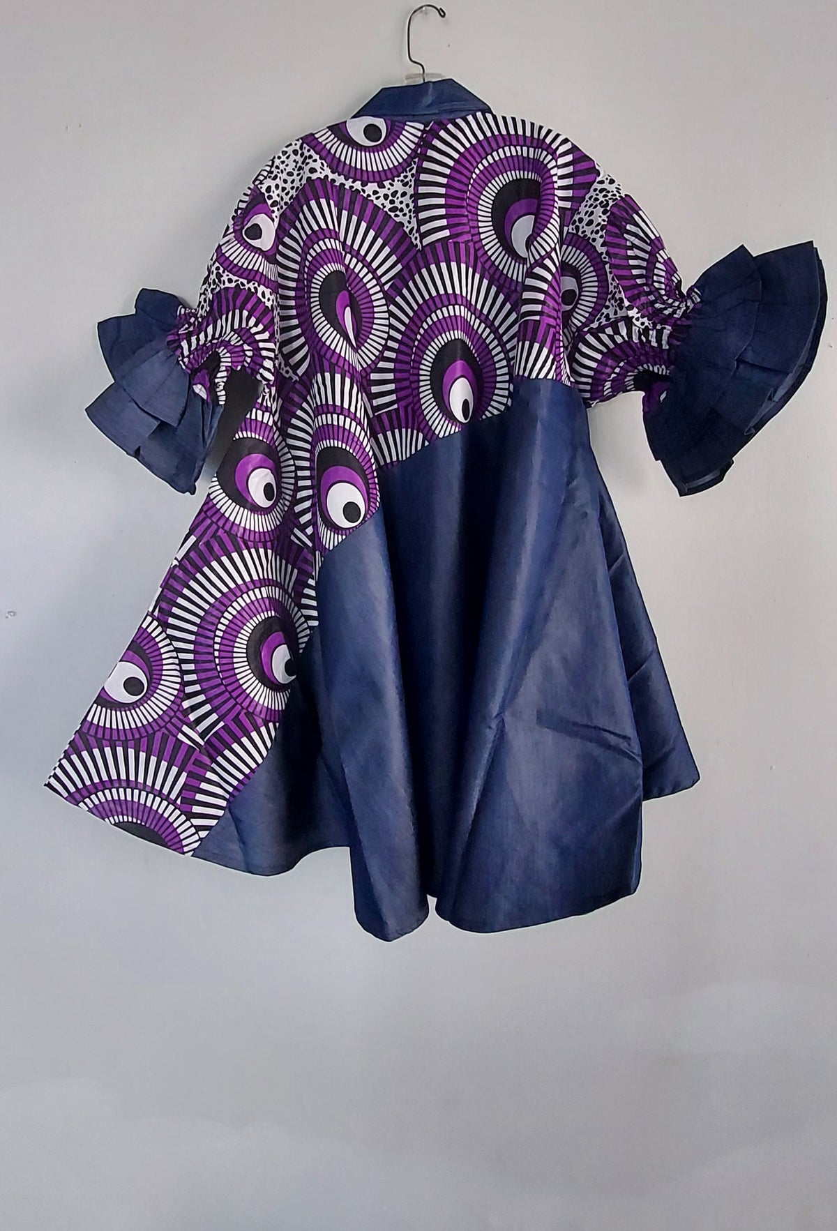 denim dresses with african print Denim & Ankara Shirt Dress: African Print Cotton, Summer Fashion