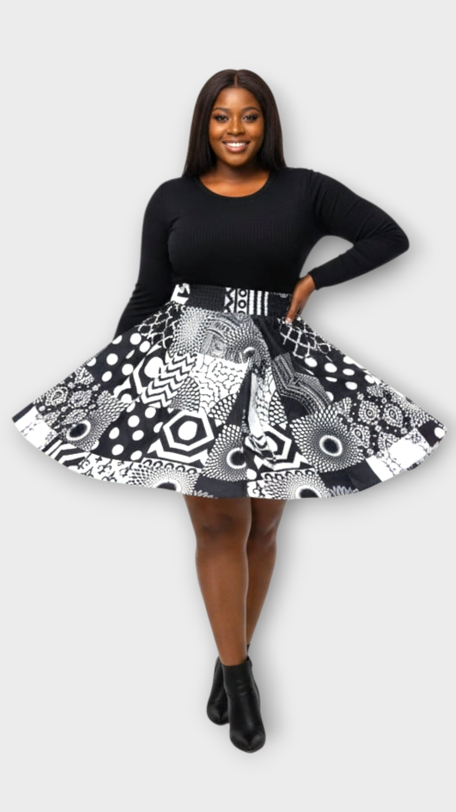 7008- Woman short skirt - Black/White