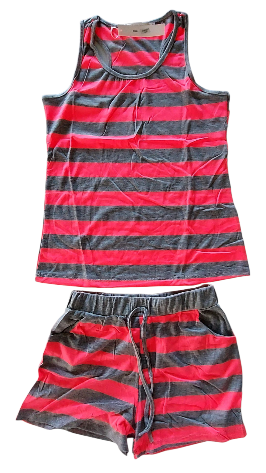 Shorts Set/ Racer Back - Stripe 6005
