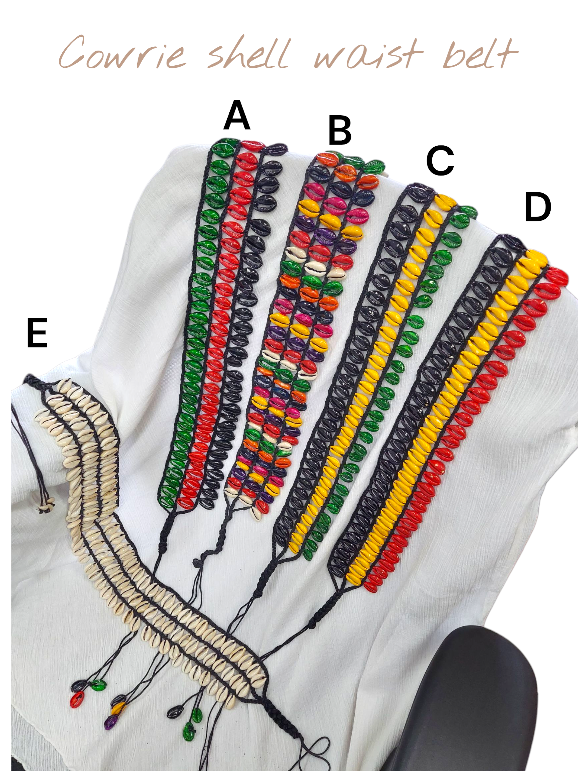 3 Layered Cowrie Shells Waist Belt