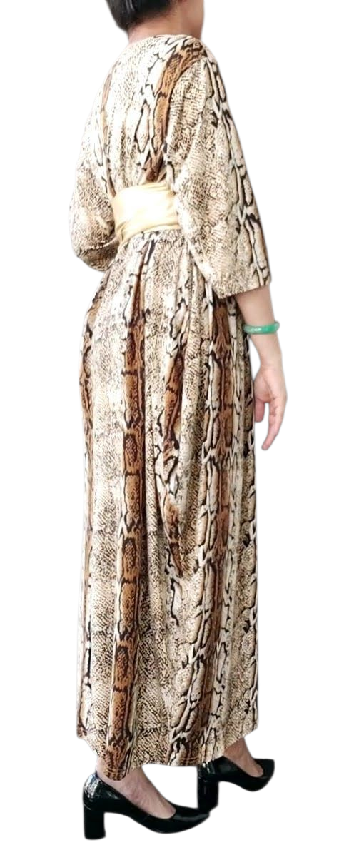 Bubble Dress/Mid Length Sleeves/ Snake Print-161