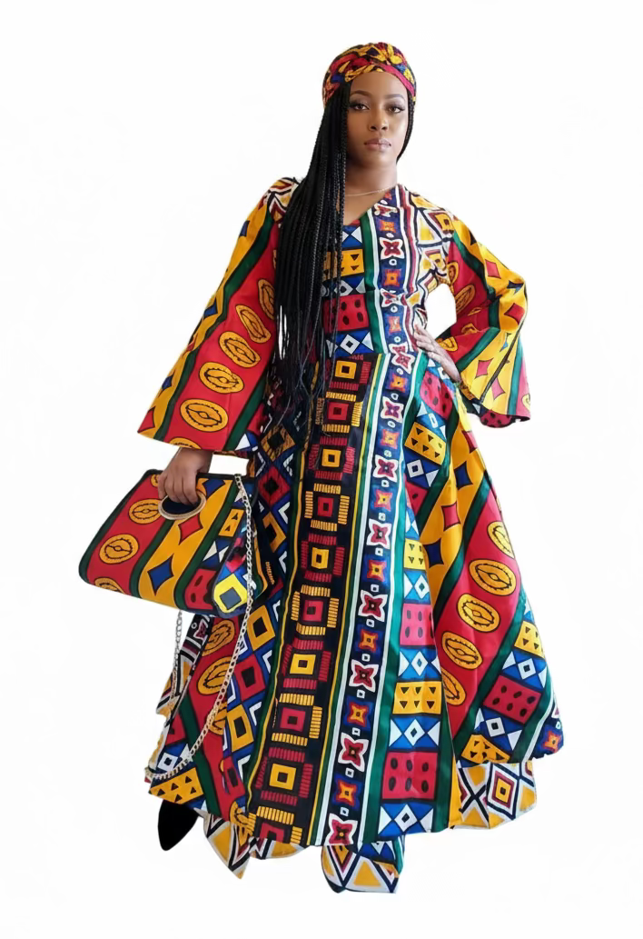 3pcs Set Maxi Skirt Pocketbook wrap Dress 764 J