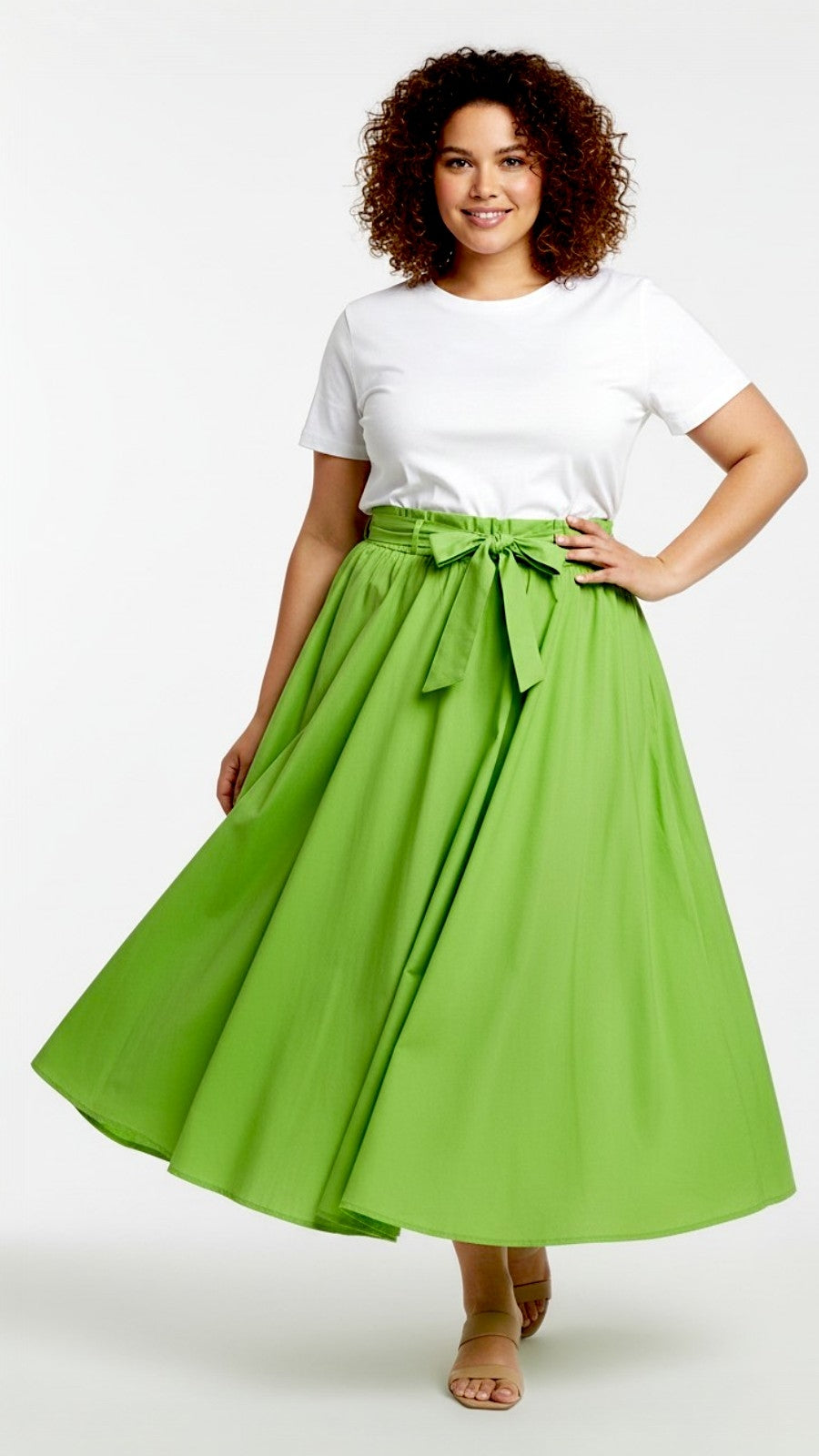 Cotton Maxi Skirt - 7001 Lime