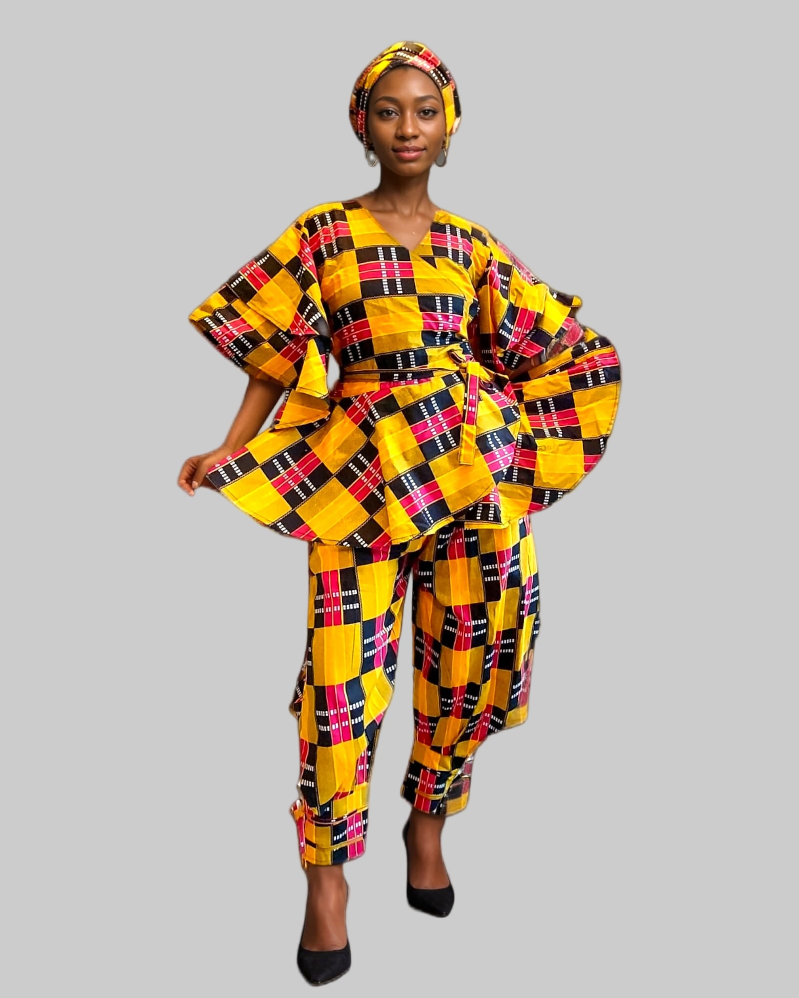 1203-29 Harem Pant & Wrap Blouse