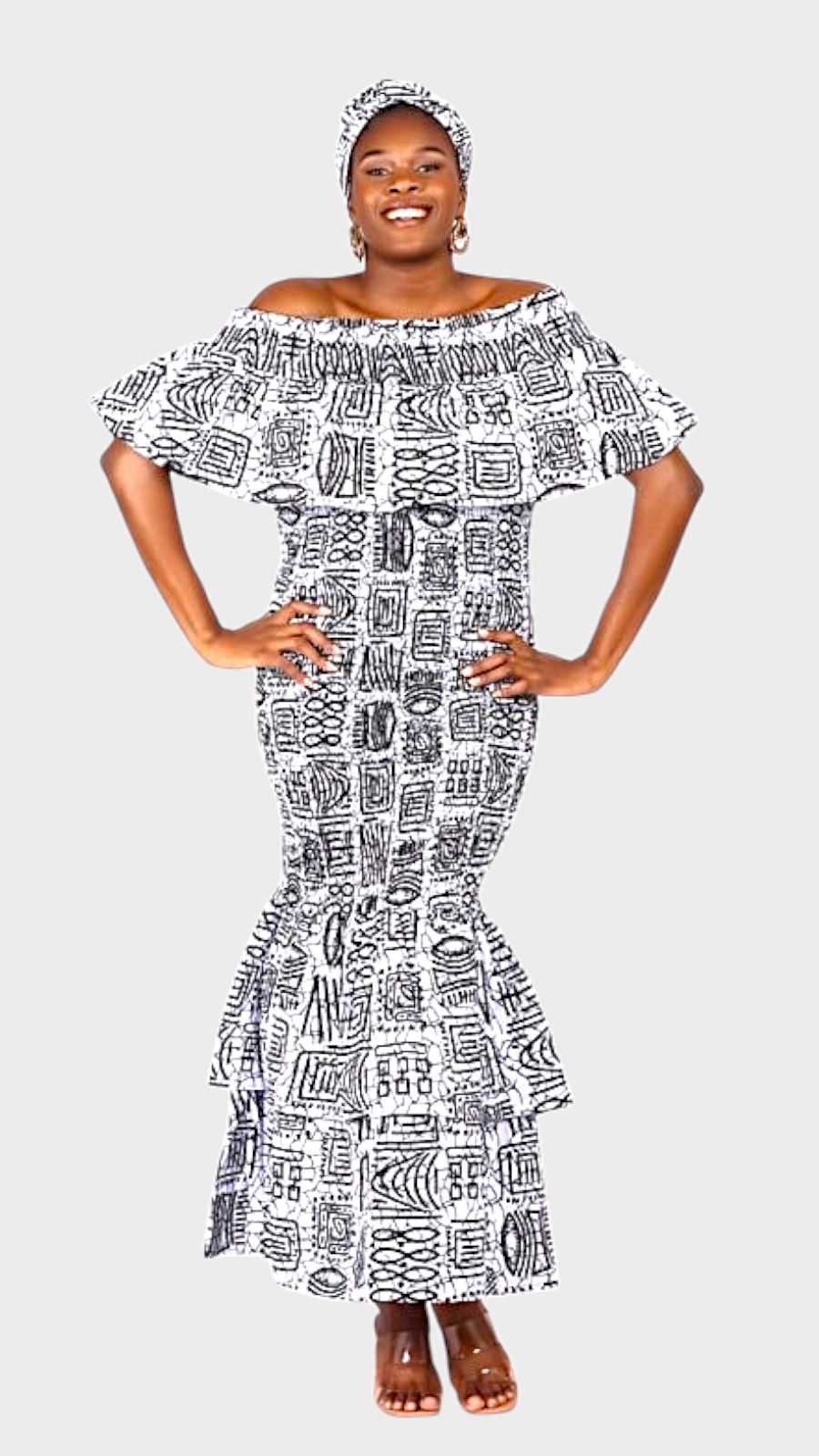 Smock fit & flare Skirt & Blouse Set-DRS019