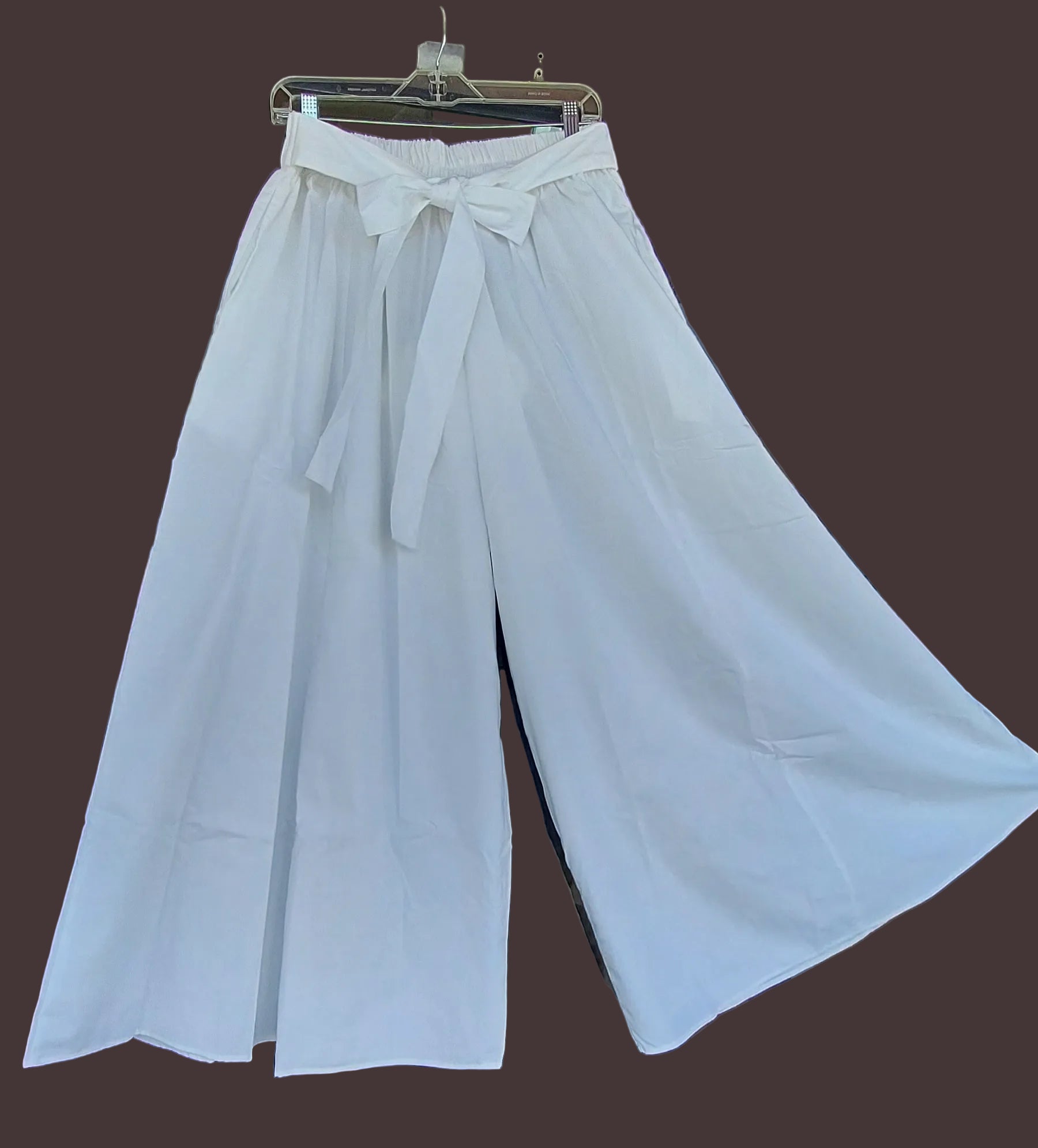 Women Palazzo Pant / Wide Leg Pant -PS13S White
