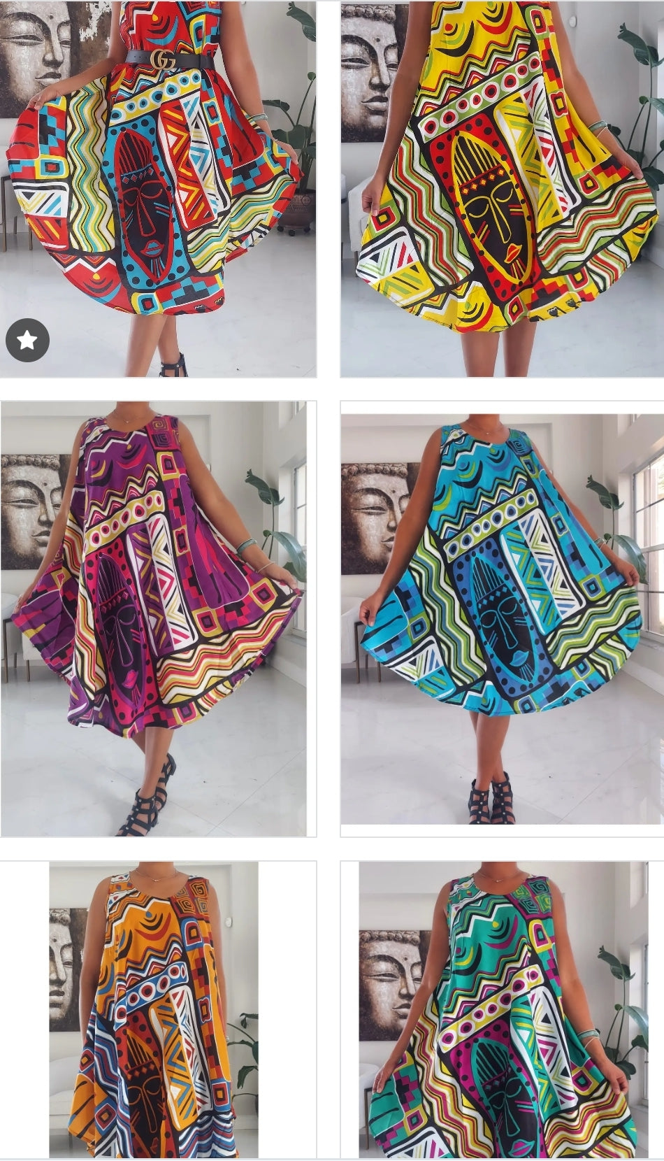 Umbrella Dress/ Beach Dress/ Tribal Print- 1691