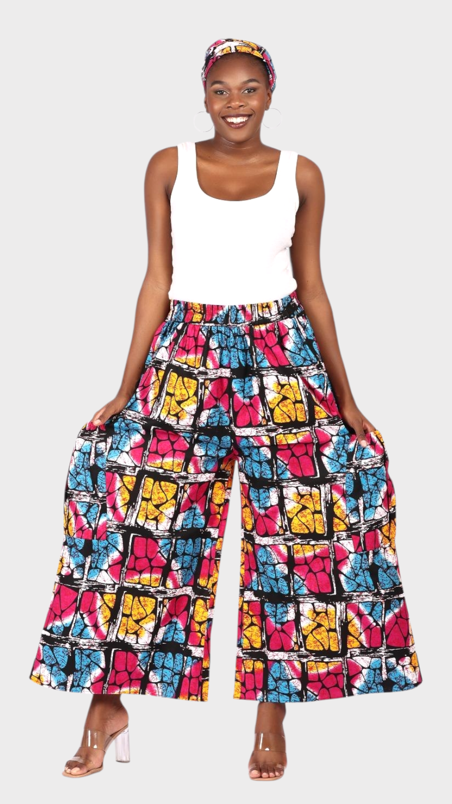 Big Pocket Palazzo Pant Print KVZ809 E